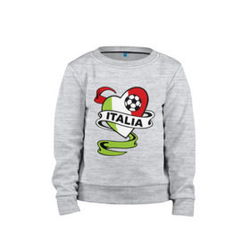 Детский свитшот хлопок с принтом Сборная Италии по футболу , 100% хлопок | круглый вырез горловины, эластичные манжеты, пояс и воротник | football | italia | team | италия | сборная | флаг италии | футбол | футбольный мяч