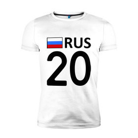 Мужская футболка премиум с принтом Чеченская республика (20) , 92% хлопок, 8% лайкра | приталенный силуэт, круглый вырез ворота, длина до линии бедра, короткий рукав | 20 | регион | республика | россия | чечня