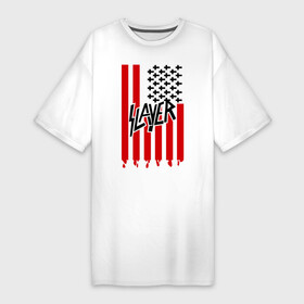 Платье-футболка хлопок с принтом Slayer flag ,  |  | flag | slayer | америка | музыка | рок | сша | флаг