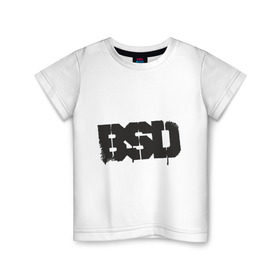 Детская футболка хлопок с принтом BSD , 100% хлопок | круглый вырез горловины, полуприлегающий силуэт, длина до линии бедер | bmx | bsd