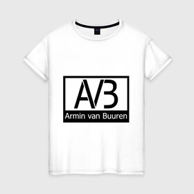 Женская футболка хлопок с принтом Armin van buuren logo , 100% хлопок | прямой крой, круглый вырез горловины, длина до линии бедер, слегка спущенное плечо | addicted | buuren | van | аrmin