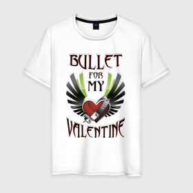 Мужская футболка хлопок с принтом Bullet for my Valentine , 100% хлопок | прямой крой, круглый вырез горловины, длина до линии бедер, слегка спущенное плечо. | bullet | for | metal | music | my | valentine