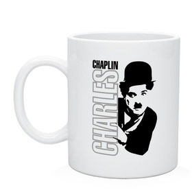 Кружка с принтом Чарльз Чаплин , керамика | объем — 330 мл, диаметр — 80 мм. Принт наносится на бока кружки, можно сделать два разных изображения | кино | котелок | чаплин | чарли