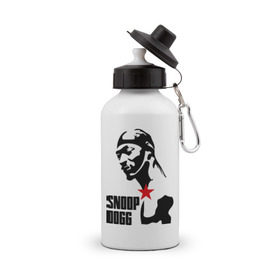 Бутылка спортивная с принтом Snoop Dogg , металл | емкость — 500 мл, в комплекте две пластиковые крышки и карабин для крепления | dogg | snoop | дог | снуп