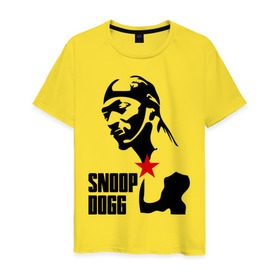 Мужская футболка хлопок с принтом Snoop Dogg , 100% хлопок | прямой крой, круглый вырез горловины, длина до линии бедер, слегка спущенное плечо. | dogg | snoop | дог | снуп