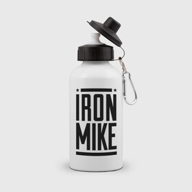 Бутылка спортивная с принтом Iron Mike , металл | емкость — 500 мл, в комплекте две пластиковые крышки и карабин для крепления | Тематика изображения на принте: iron | mike | бокс | железный | замбидис | майк | чемпион