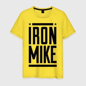 Мужская футболка хлопок с принтом Iron Mike , 100% хлопок | прямой крой, круглый вырез горловины, длина до линии бедер, слегка спущенное плечо. | iron | mike | бокс | железный | замбидис | майк | чемпион