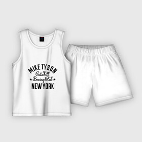 Детская пижама с шортами хлопок с принтом Mike Tyson CatsKill Boxing Club ,  |  | Тематика изображения на принте: boxing | catskill | club | mike | new | tyson | york | бокс | йорк | клуб | майк | нью | тайсон