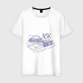 Мужская футболка хлопок с принтом NSK , 100% хлопок | прямой крой, круглый вырез горловины, длина до линии бедер, слегка спущенное плечо. | nsk | город | новосибирск | театр