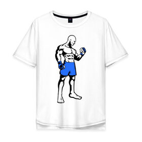 Мужская футболка хлопок Oversize с принтом Суровый боец , 100% хлопок | свободный крой, круглый ворот, “спинка” длиннее передней части | боец | боксер | спортсмен | суровый