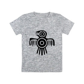Детская футболка хлопок с принтом Египетская птица , 100% хлопок | круглый вырез горловины, полуприлегающий силуэт, длина до линии бедер | египет | настенный | петроглиф | птица | рисунок