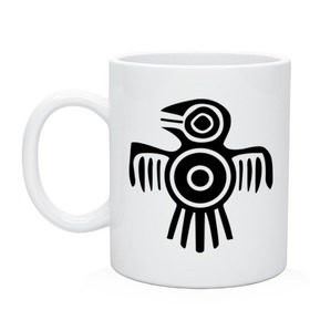 Кружка с принтом Египетская птица , керамика | объем — 330 мл, диаметр — 80 мм. Принт наносится на бока кружки, можно сделать два разных изображения | египет | настенный | петроглиф | птица | рисунок