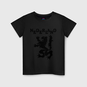 Детская футболка хлопок с принтом Сборная Голландии по Футболу , 100% хлопок | круглый вырез горловины, полуприлегающий силуэт, длина до линии бедер | nederland | герб | голландия | нидерланды | сборная | символ | футбол