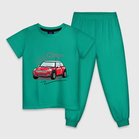 Детская пижама хлопок с принтом Mini Cooper , 100% хлопок |  брюки и футболка прямого кроя, без карманов, на брюках мягкая резинка на поясе и по низу штанин
 | mini cooper | автомобиль | машина | мини купер | миникупер