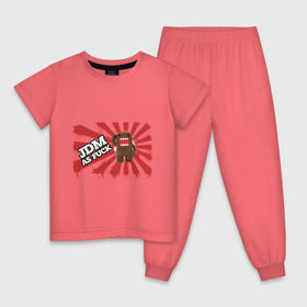 Детская пижама хлопок с принтом DOMO-JDM , 100% хлопок |  брюки и футболка прямого кроя, без карманов, на брюках мягкая резинка на поясе и по низу штанин
 | domo kun | jdm | street racing | style | автотюнинг | домо кун | домокун | японские авто