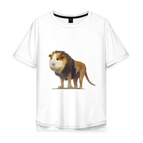 Мужская футболка хлопок Oversize с принтом Свинолев , 100% хлопок | свободный крой, круглый ворот, “спинка” длиннее передней части | swag | лев | морская | свинка | свэг