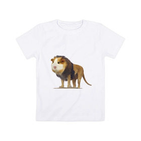 Детская футболка хлопок с принтом Свинолев , 100% хлопок | круглый вырез горловины, полуприлегающий силуэт, длина до линии бедер | swag | лев | морская | свинка | свэг