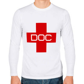 Мужской лонгслив хлопок с принтом Доктор , 100% хлопок |  | Тематика изображения на принте: doc | док | доктор | красный | крест