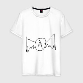 Мужская футболка хлопок с принтом Aerosmith (draw logo) , 100% хлопок | прямой крой, круглый вырез горловины, длина до линии бедер, слегка спущенное плечо. | aerosmith | draw | logo | логотип | рисованный