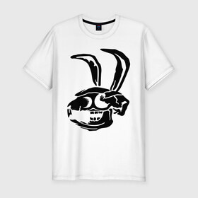 Мужская футболка премиум с принтом Дохлый кролик , 92% хлопок, 8% лайкра | приталенный силуэт, круглый вырез ворота, длина до линии бедра, короткий рукав | скелет