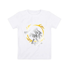 Детская футболка хлопок с принтом Волчье солнце , 100% хлопок | круглый вырез горловины, полуприлегающий силуэт, длина до линии бедер | русь