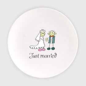 Тарелка с принтом Just married , фарфор | диаметр - 210 мм
диаметр для нанесения принта - 120 мм | just | married | жених | молодожены | невеста | свадьба