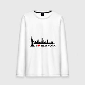 Мужской лонгслив хлопок с принтом I love NY (панорама) , 100% хлопок |  | i | love | new | york | город | йорк | люблю | нью | панорама | свобода | статуя | я