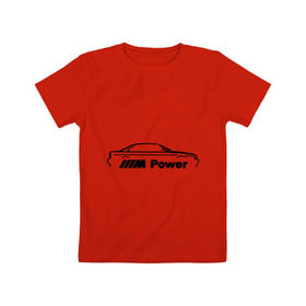 Детская футболка хлопок с принтом M power , 100% хлопок | круглый вырез горловины, полуприлегающий силуэт, длина до линии бедер | bmw | joy | toplanding | авто | бмв | бренд | бэха | логотип