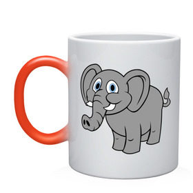 Кружка хамелеон с принтом Милый слоник , керамика | меняет цвет при нагревании, емкость 330 мл | слон