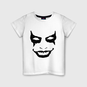 Детская футболка хлопок с принтом Зловещее лицо , 100% хлопок | круглый вырез горловины, полуприлегающий силуэт, длина до линии бедер | 