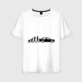 Женская футболка хлопок Oversize с принтом Бмв эволюция , 100% хлопок | свободный крой, круглый ворот, спущенный рукав, длина до линии бедер
 | bmw | evolution | автомобиль | бмв | развитие | эволюция