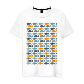 Мужская футболка хлопок с принтом Рыбки , 100% хлопок | прямой крой, круглый вырез горловины, длина до линии бедер, слегка спущенное плечо. | рыба | рыбалка | туризм