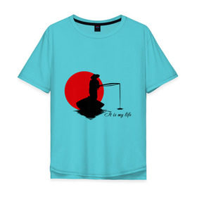 Мужская футболка хлопок Oversize с принтом Японская ночная рыбалка , 100% хлопок | свободный крой, круглый ворот, “спинка” длиннее передней части | fishermen | жизнь | рыба | рыбак | рыбалка | солнце | туризм | удочка | укаи | япония