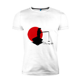 Мужская футболка премиум с принтом Японская ночная рыбалка , 92% хлопок, 8% лайкра | приталенный силуэт, круглый вырез ворота, длина до линии бедра, короткий рукав | fishermen | жизнь | рыба | рыбак | рыбалка | солнце | туризм | удочка | укаи | япония