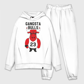 Мужской костюм хлопок OVERSIZE с принтом Gangsta Bulls ,  |  | bulls | chicago | gangsta | бык | гангстер | чикаго