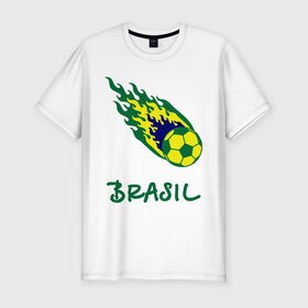 Мужская футболка премиум с принтом Brasil 2014 , 92% хлопок, 8% лайкра | приталенный силуэт, круглый вырез ворота, длина до линии бедра, короткий рукав | Тематика изображения на принте: бразилия