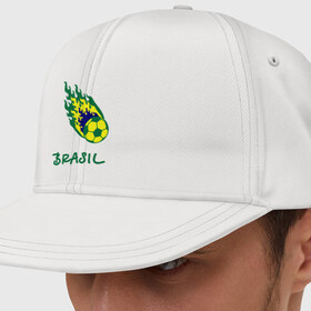 Кепка снепбек с прямым козырьком с принтом Brasil 2014 , хлопок 100% |  | бразилия