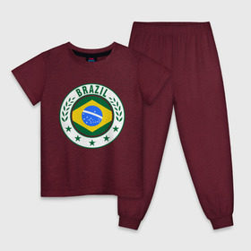 Детская пижама хлопок с принтом Brazil - Бразилия ЧМ-2014 , 100% хлопок |  брюки и футболка прямого кроя, без карманов, на брюках мягкая резинка на поясе и по низу штанин
 | бразилия