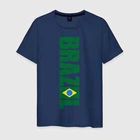 Мужская футболка хлопок с принтом Футбол Бразилия , 100% хлопок | прямой крой, круглый вырез горловины, длина до линии бедер, слегка спущенное плечо. | бразилия
