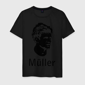 Мужская футболка хлопок с принтом Томас Мюллер (Thomas Muller) , 100% хлопок | прямой крой, круглый вырез горловины, длина до линии бедер, слегка спущенное плечо. | football | germany | muller | thomas | германия | мюллер | футбол. томас