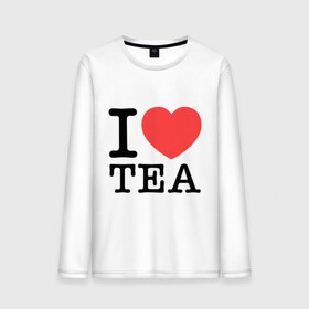 Мужской лонгслив хлопок с принтом I love tea , 100% хлопок |  | heart | love | tea | люблю | сердце | чай