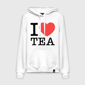 Женская толстовка хлопок с принтом I love tea , френч-терри, мягкий теплый начес внутри (100% хлопок) | карман-кенгуру, эластичные манжеты и нижняя кромка, капюшон с подкладом и шнурком | heart | love | tea | люблю | сердце | чай