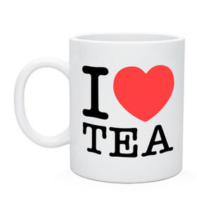 Кружка с принтом I love tea , керамика | объем — 330 мл, диаметр — 80 мм. Принт наносится на бока кружки, можно сделать два разных изображения | heart | love | tea | люблю | сердце | чай
