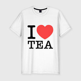 Мужская футболка премиум с принтом I love tea , 92% хлопок, 8% лайкра | приталенный силуэт, круглый вырез ворота, длина до линии бедра, короткий рукав | heart | love | tea | люблю | сердце | чай