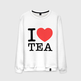 Мужской свитшот хлопок с принтом I love tea , 100% хлопок |  | heart | love | tea | люблю | сердце | чай