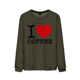 Мужской свитшот хлопок с принтом I love coffee , 100% хлопок |  | Тематика изображения на принте: coffee | heart | love | кофе | люблю | сердце