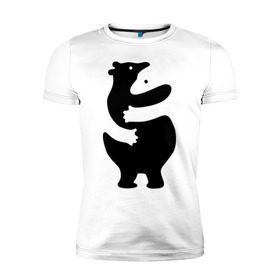 Мужская футболка премиум с принтом Медвежий Инь-Янь , 92% хлопок, 8% лайкра | приталенный силуэт, круглый вырез ворота, длина до линии бедра, короткий рукав | медведь | обнимашки | объятия