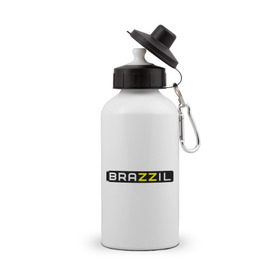 Бутылка спортивная с принтом Brazzil , металл | емкость — 500 мл, в комплекте две пластиковые крышки и карабин для крепления | brazzers | бразилия