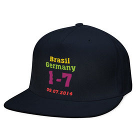 Кепка снепбек с прямым козырьком с принтом Бразилия - Германия , хлопок 100% |  | 