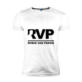 Мужская футболка премиум с принтом Робин Ван Перси (Robin Van Persie) , 92% хлопок, 8% лайкра | приталенный силуэт, круглый вырез ворота, длина до линии бедра, короткий рукав | 